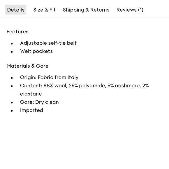 Size 6/8 | Wilfred New Tie-Front Wool Pant - Picture 8 of 9